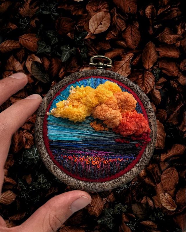 Lush Embroidery Hoop Art Of Landscapes In Vivid Colors By Vera Shimunia 31