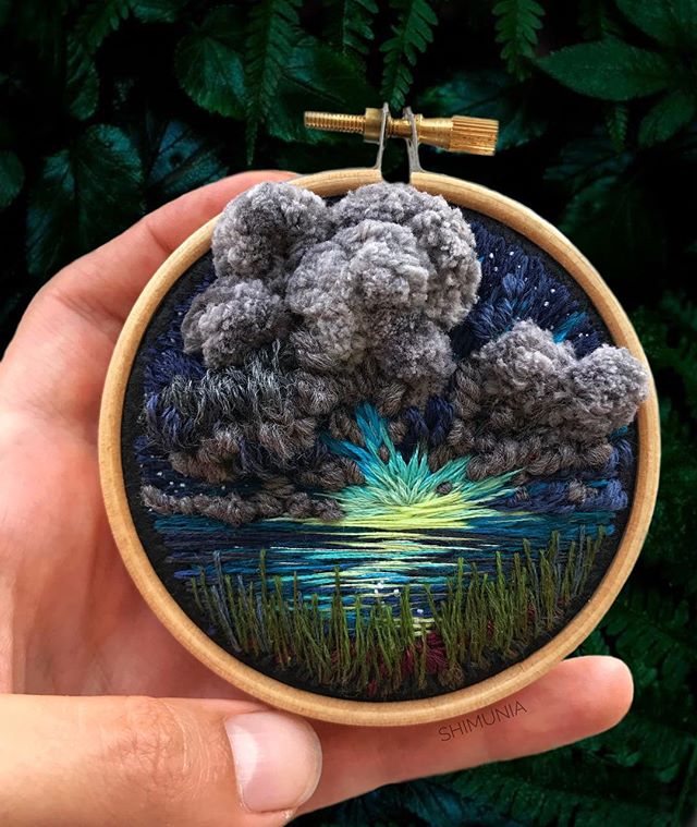 Lush Embroidery Hoop Art Of Landscapes In Vivid Colors By Vera Shimunia 33