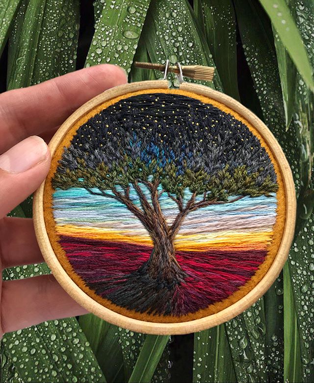 Lush Embroidery Hoop Art Of Landscapes In Vivid Colors By Vera Shimunia 37