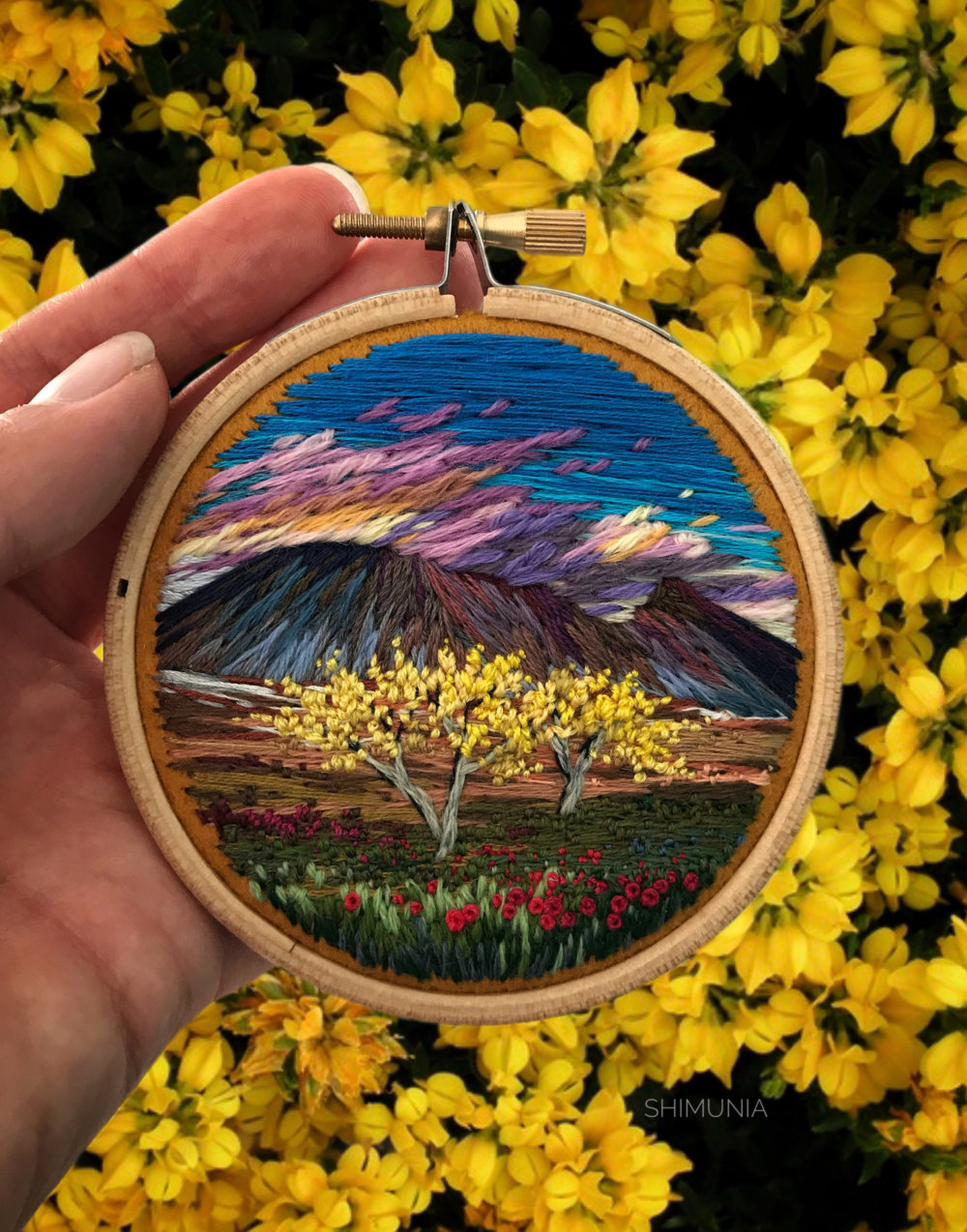Lush Embroidery Hoop Art Of Landscapes In Vivid Colors By Vera Shimunia 4