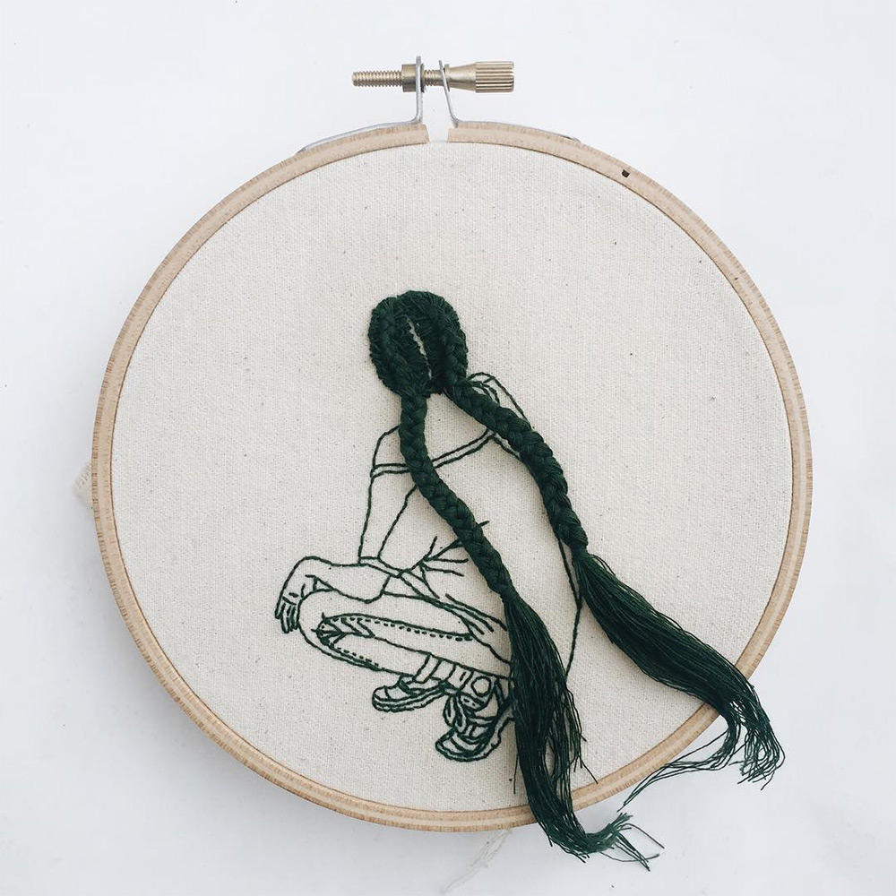 Wonderful Hair Embroidery Hoop Art By Fashion Model And Artist Sheena Liam 4