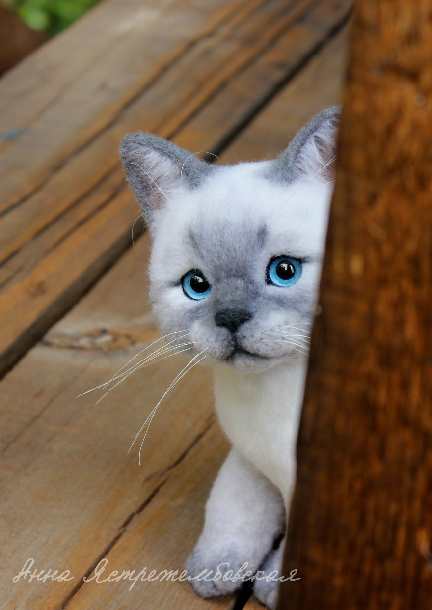 Cute And Realistic Handmade Felted Wool Animals By Anna Yastrezhembovskaya 26