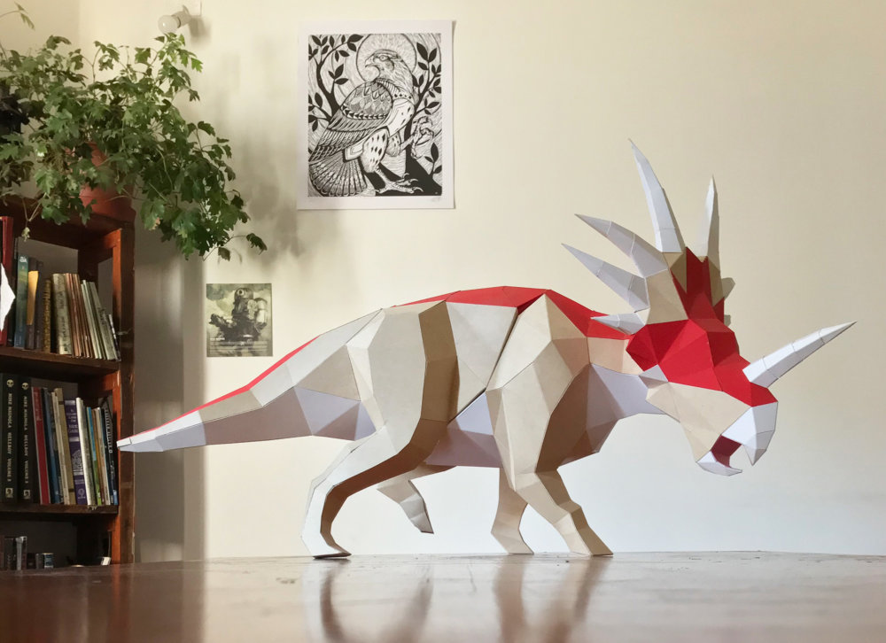 Khartosauria Colorful And Accurate 3d Dinosaur Paper Sculptures By Seba Naranjo 3