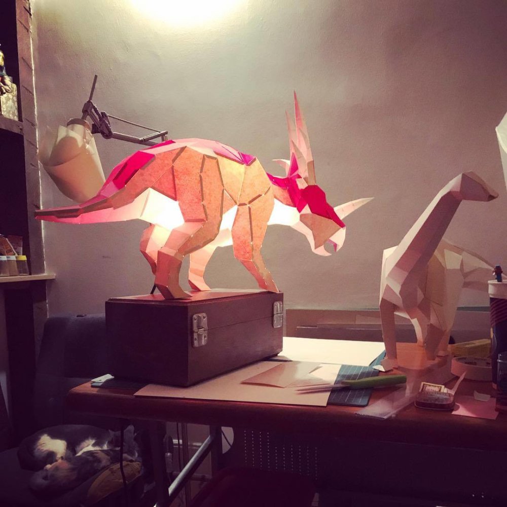 Khartosauria Colorful And Accurate 3d Dinosaur Paper Sculptures By Seba Naranjo 8