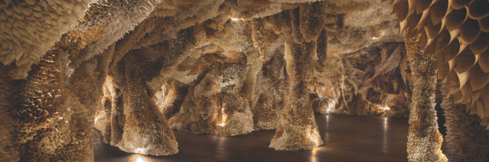Manifestation Cave Installations Made Of Millions Of Hand Rolled Paper Cones By Samuelle Green 10