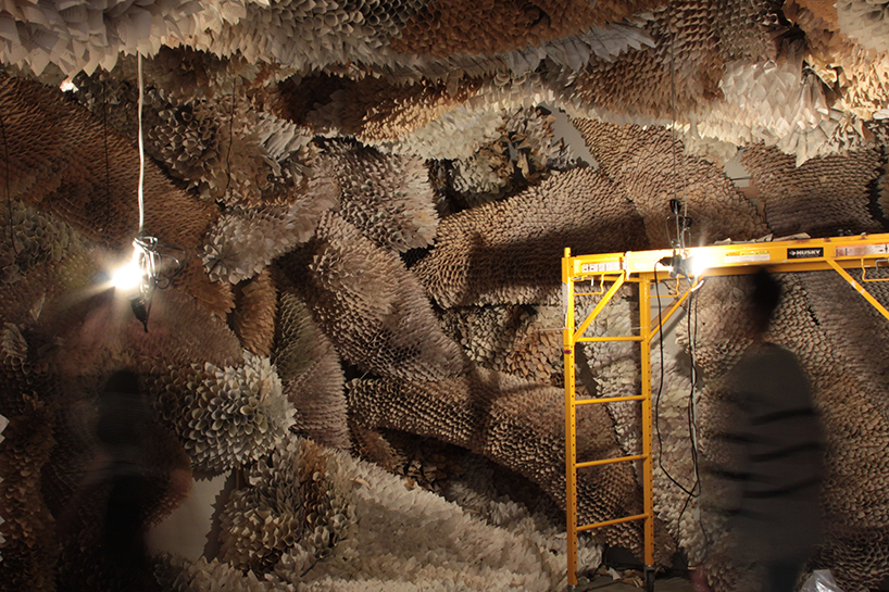 Manifestation Cave Installations Made Of Millions Of Hand Rolled Paper Cones By Samuelle Green 6