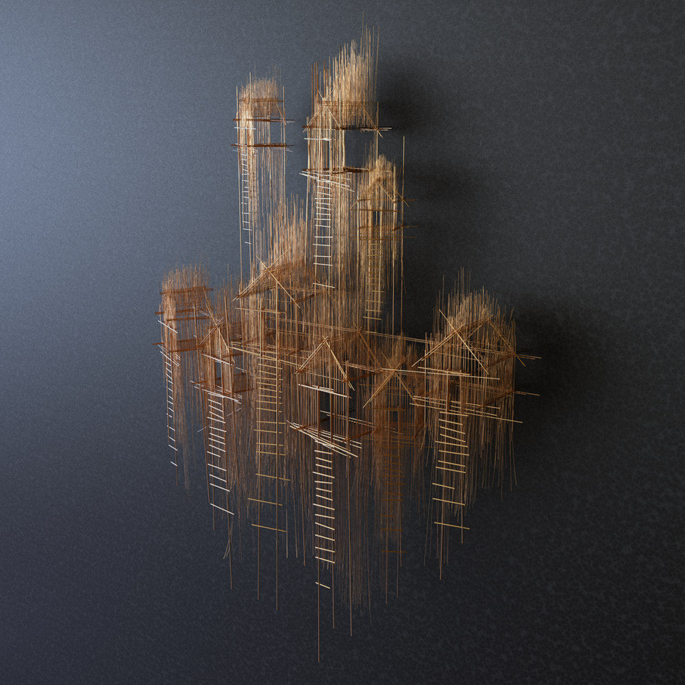 Metal Sketches Architectural Steel Wire Sculptures By David Moreno 3