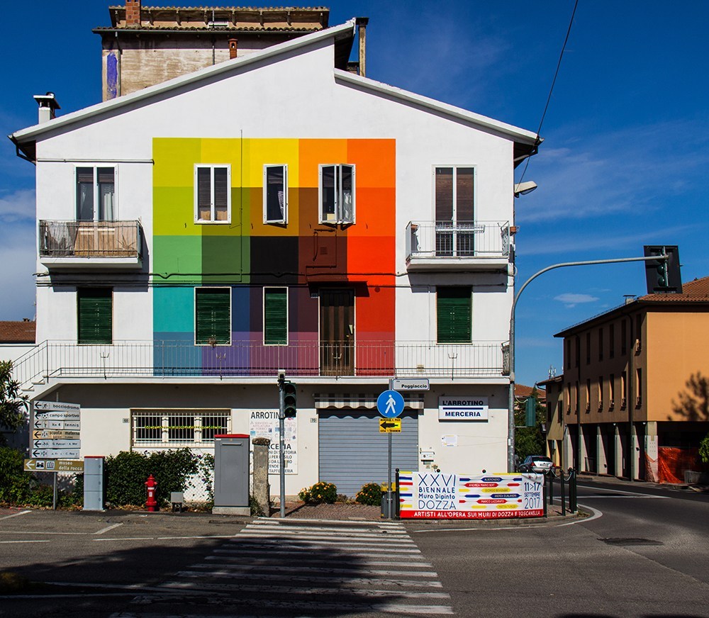 Prismatic Checkered Murals With Vivid And Contrasting Color Shades By Alberonero 11