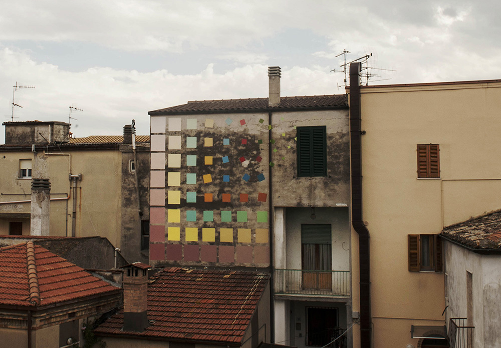 Prismatic Checkered Murals With Vivid And Contrasting Color Shades By Alberonero 15