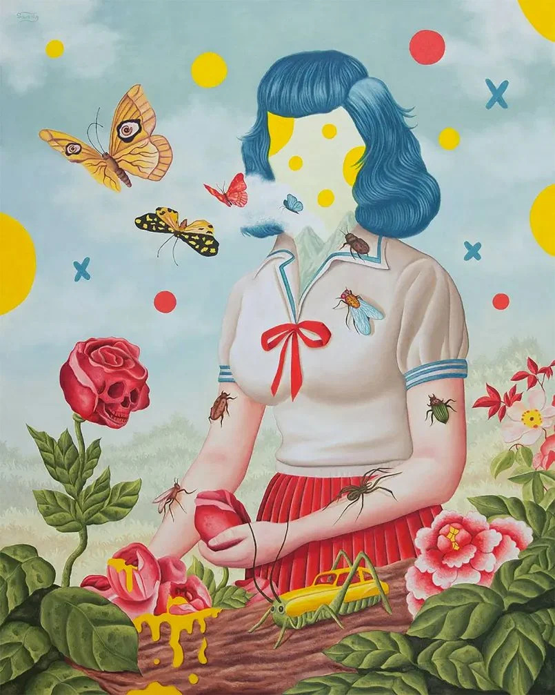 Surrealist Portrait Paintings Blending Human Heads With Nature Elements By Rafael Silveira 11