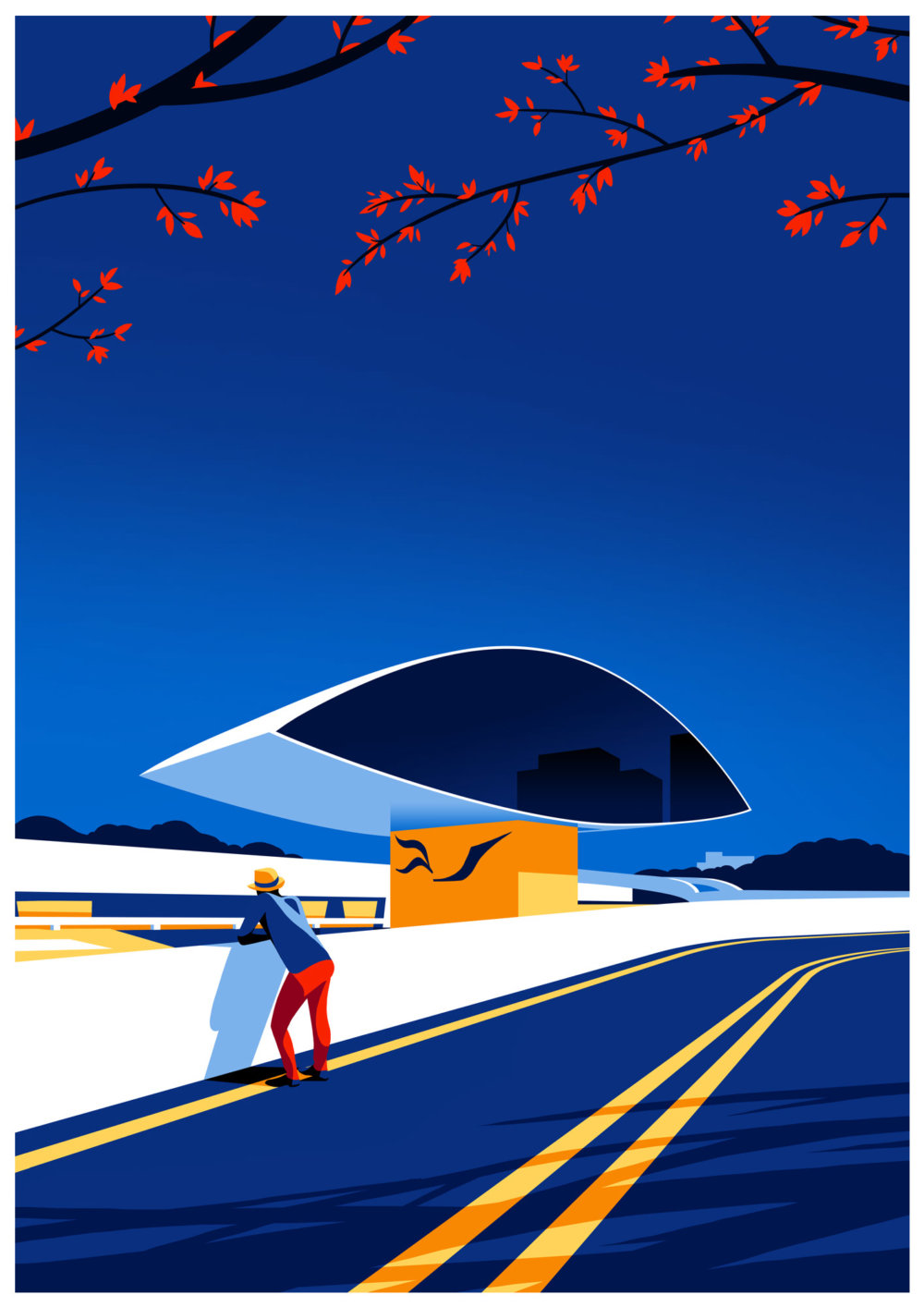 Utopia Architectural Illustration Series Featuring Oscar Niemeyers Design Lines By Levente Szabo 4