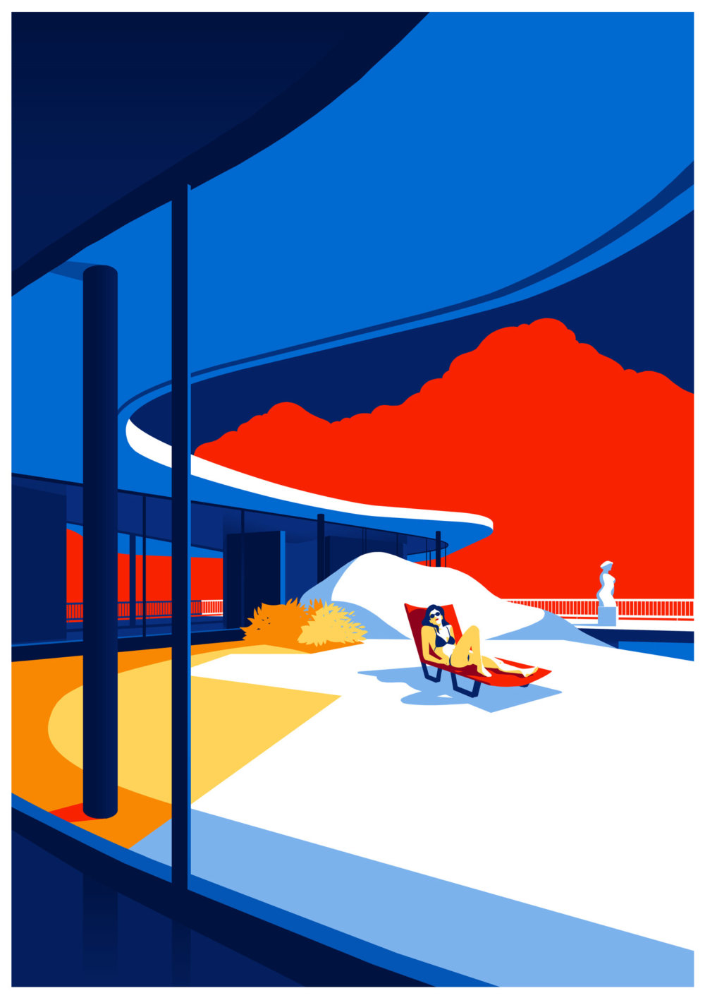Utopia Architectural Illustration Series Featuring Oscar Niemeyers Design Lines By Levente Szabo 5