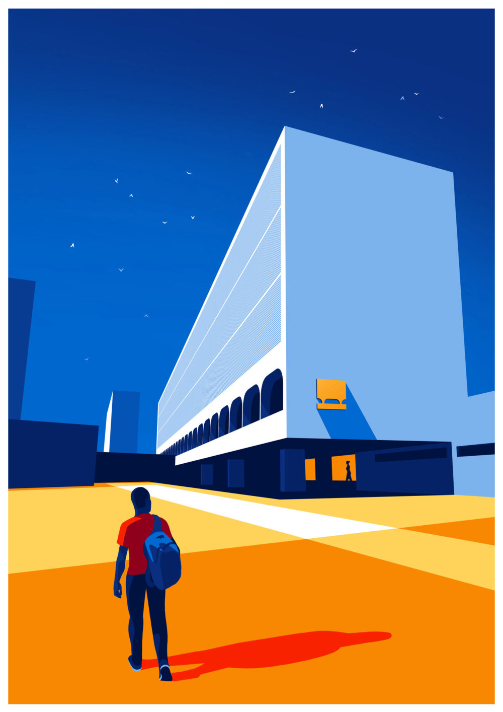 Utopia Architectural Illustration Series Featuring Oscar Niemeyers Design Lines By Levente Szabo 7