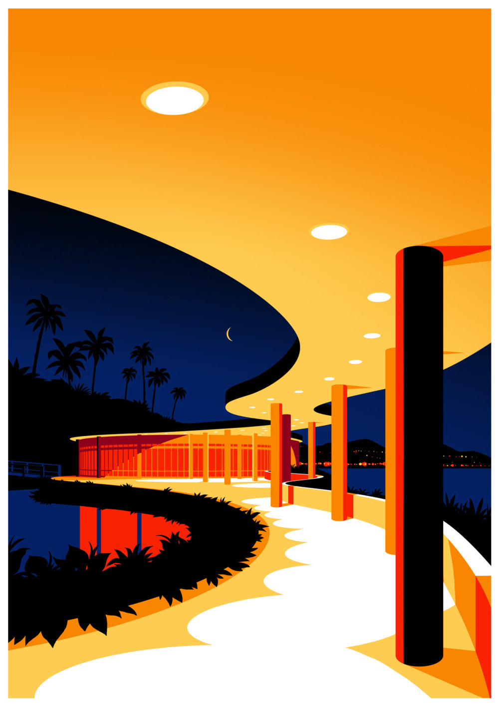 Utopia Architectural Illustration Series Featuring Oscar Niemeyers Design Lines By Levente Szabo 8