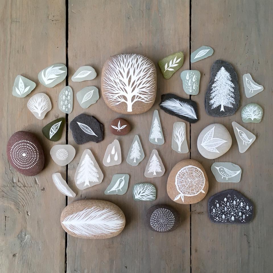 Beautifully Illustrated Beach Pebbles And Glass By Natasha Newton 5