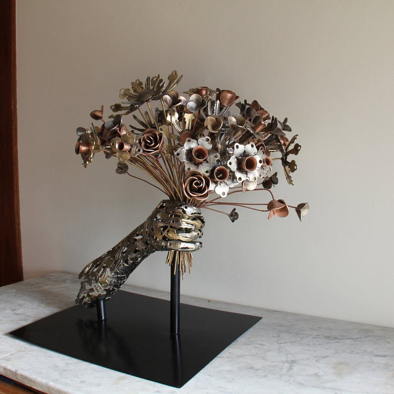 Discarded Keys Coins And Bottle Caps Turned Into Amazing Artworks By Michael Moerkerk 14