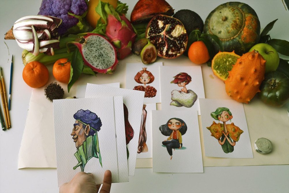 Fruits And Vegetables Turned Into Gorgeous Characters By Marija Tiurina 1