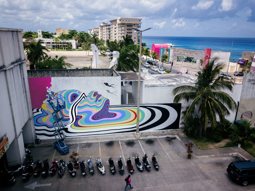 Murals Of Monochromatic Figures Pouring Colorful Fluids By Gina Kiel 14