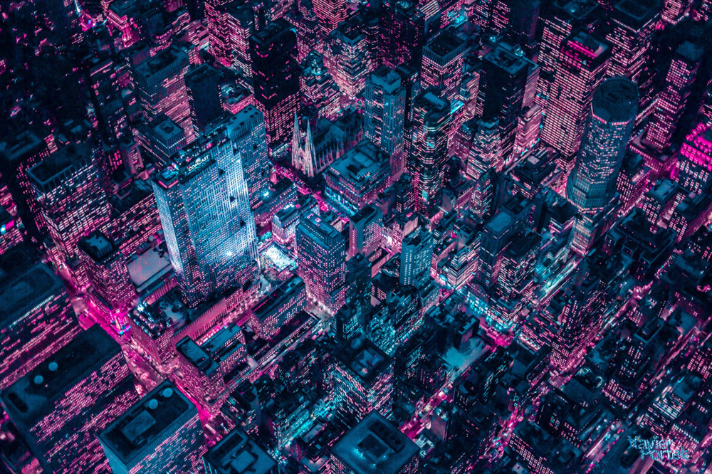New York Glow Ii New York From Above In Neon Colors By Xavier Portela 10