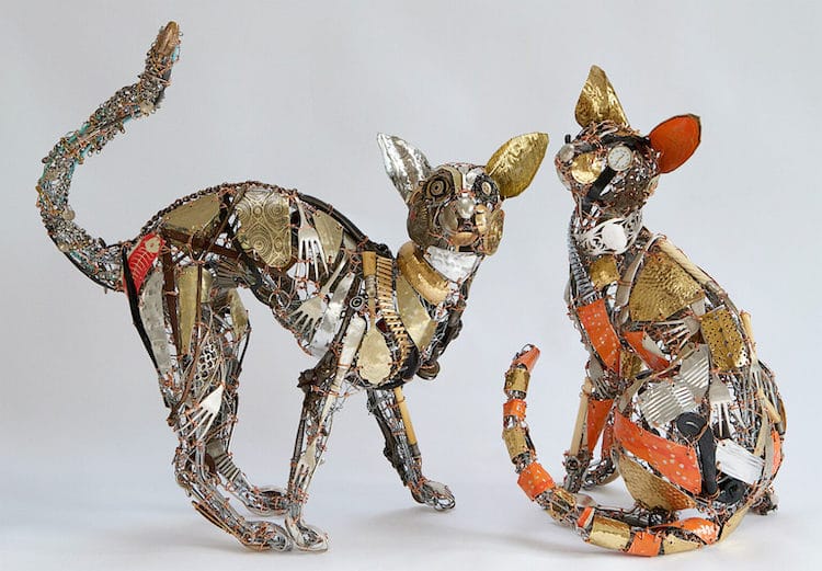 Scrap Metal And Discarded Objects Recycled Into Lifelike Animal Sculptures By Barbara Franc 7