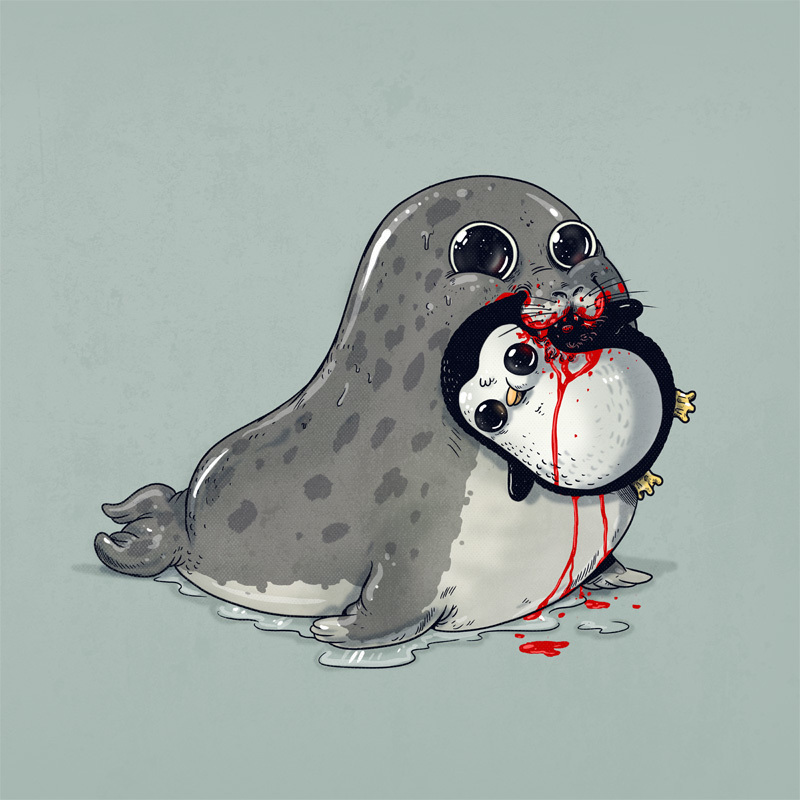 Adorable Circle Of Life Lovely And Disturbing Wild Animal Illustrations By Alex Solis 4