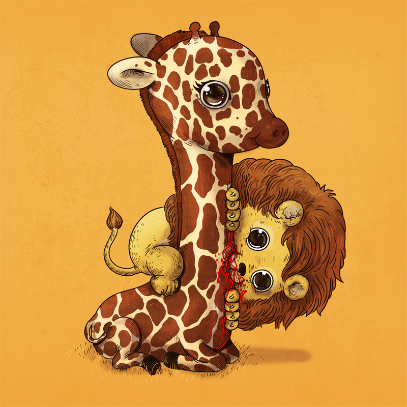 Adorable Circle Of Life Lovely And Disturbing Wild Animal Illustrations By Alex Solis 9