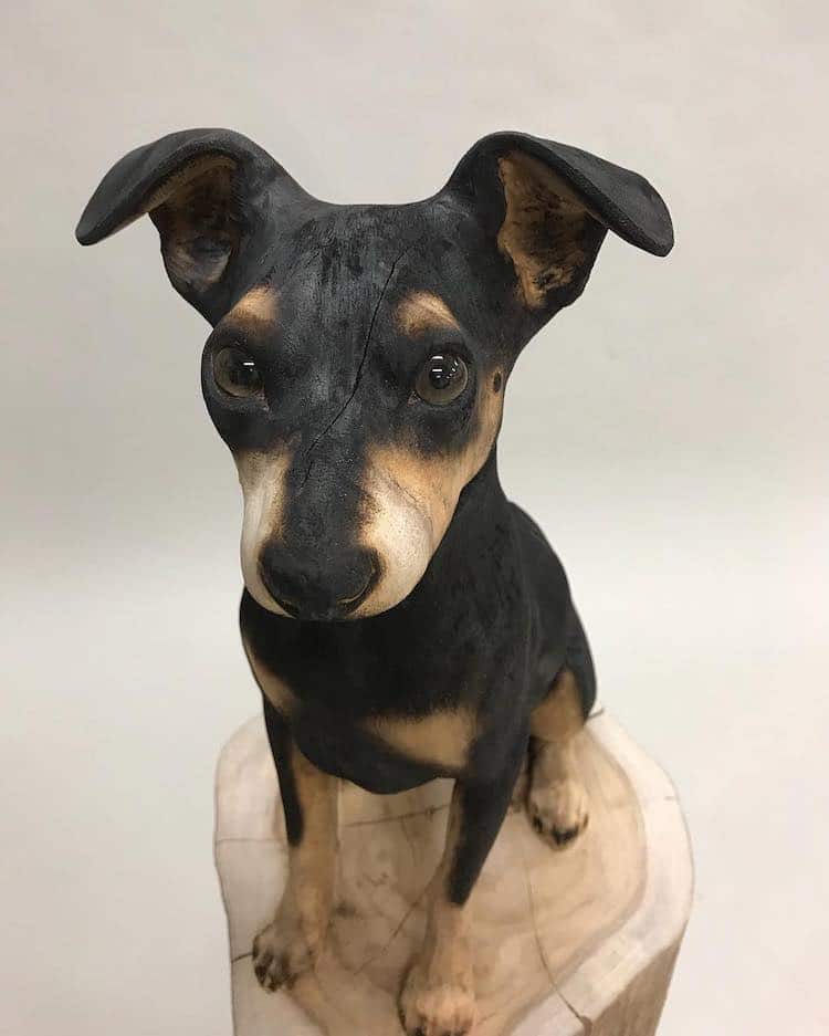 Animal Wood And Alabaster Stone Sculptures Painted With Charring By Gerard Mas 10