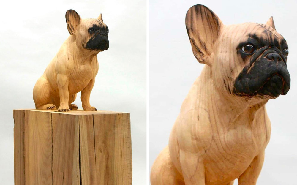 Animal Wood And Alabaster Stone Sculptures Painted With Charring By Gerard Mas 3