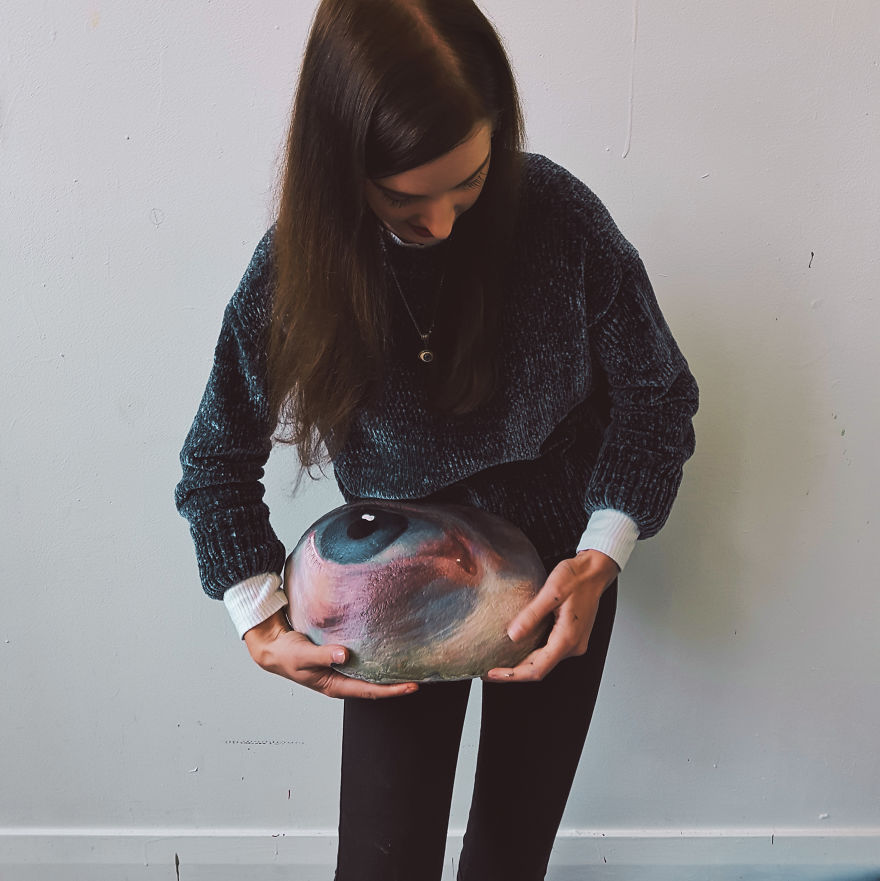 Human Eyes Painted On Found Stones By Jennifer Allnutt 2