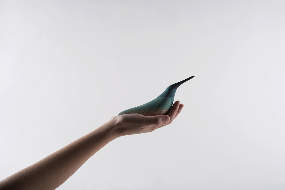 Immersed Birds Bird Wood Sculptures With Watercolor Plumage By Moises Hernandez 11