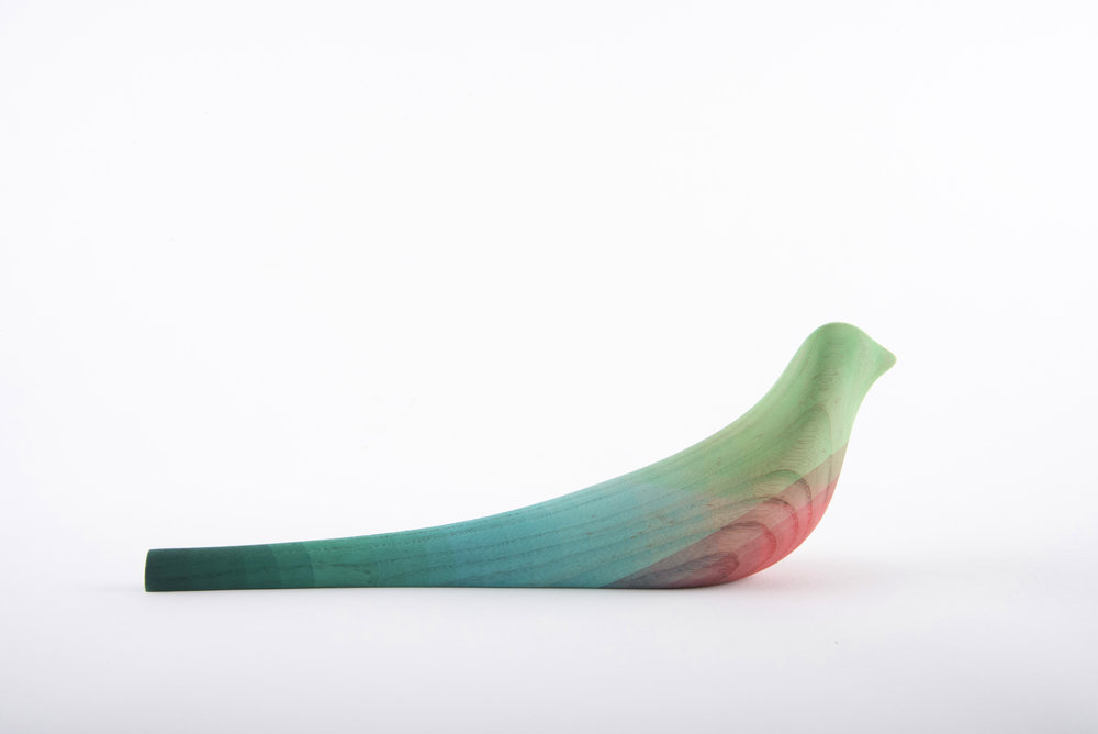 Immersed Birds Bird Wood Sculptures With Watercolor Plumage By Moises Hernandez 5