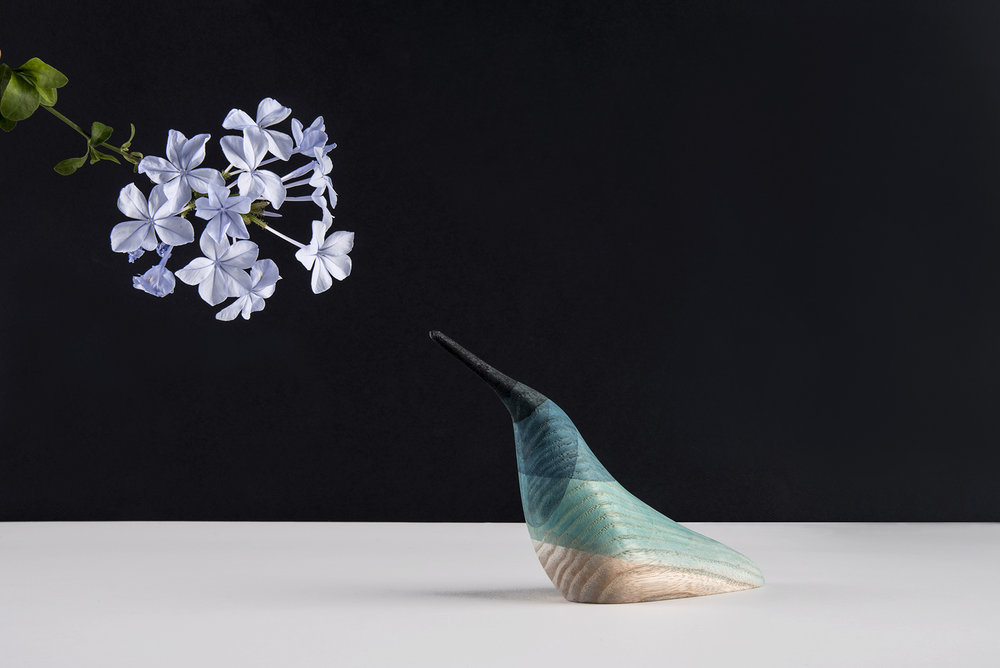 Immersed Birds Bird Wood Sculptures With Watercolor Plumage By Moises Hernandez 9