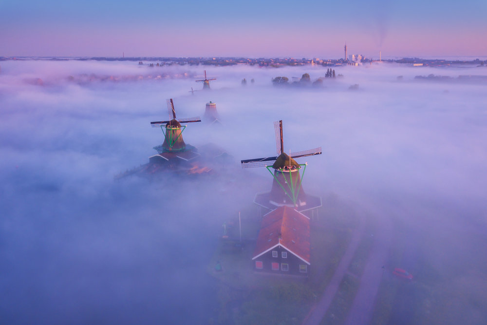 Magic Windmills Enchanting Dutch Landscapes In The Fog By Albert Dros 5