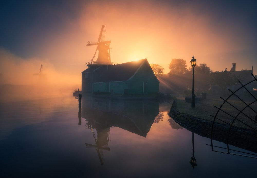 Magic Windmills Enchanting Dutch Landscapes In The Fog By Albert Dros 6