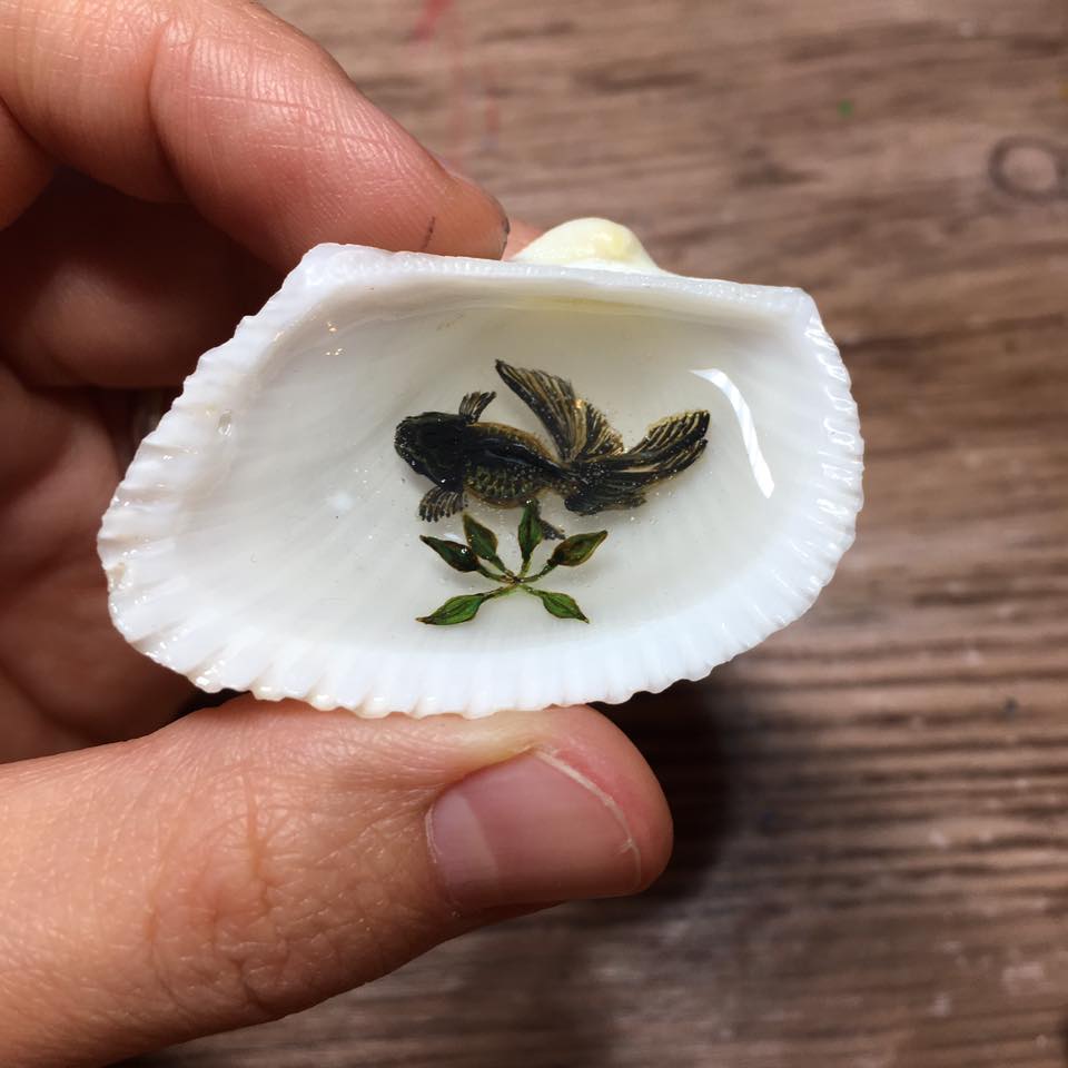Paintings Of Mini Ponds In Shells By Nan Ma 02