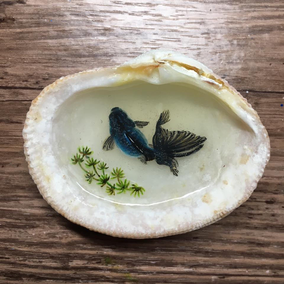 Paintings Of Mini Ponds In Shells By Nan Ma 03