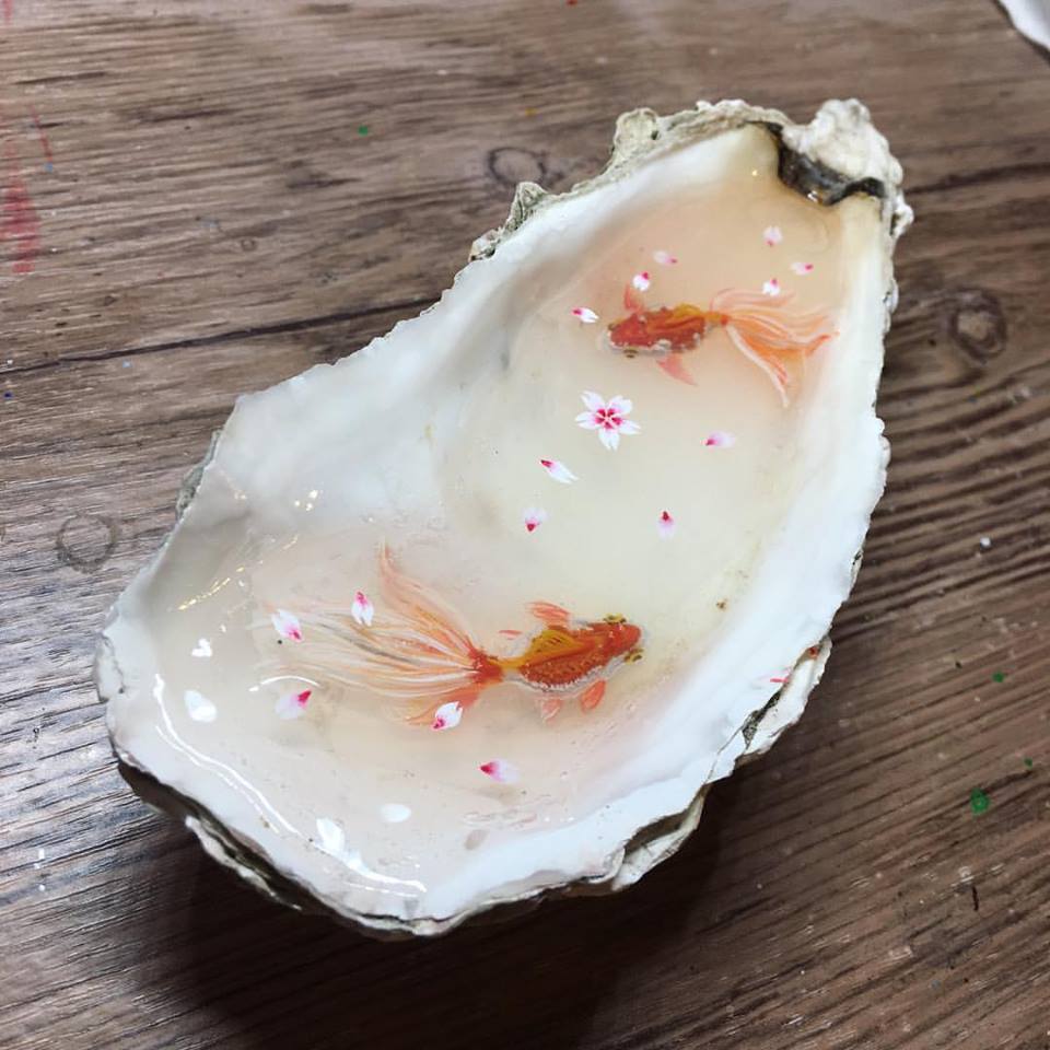 Paintings Of Mini Ponds In Shells By Nan Ma 09