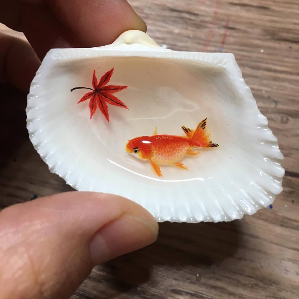 Paintings Of Mini Ponds In Shells By Nan Ma 13