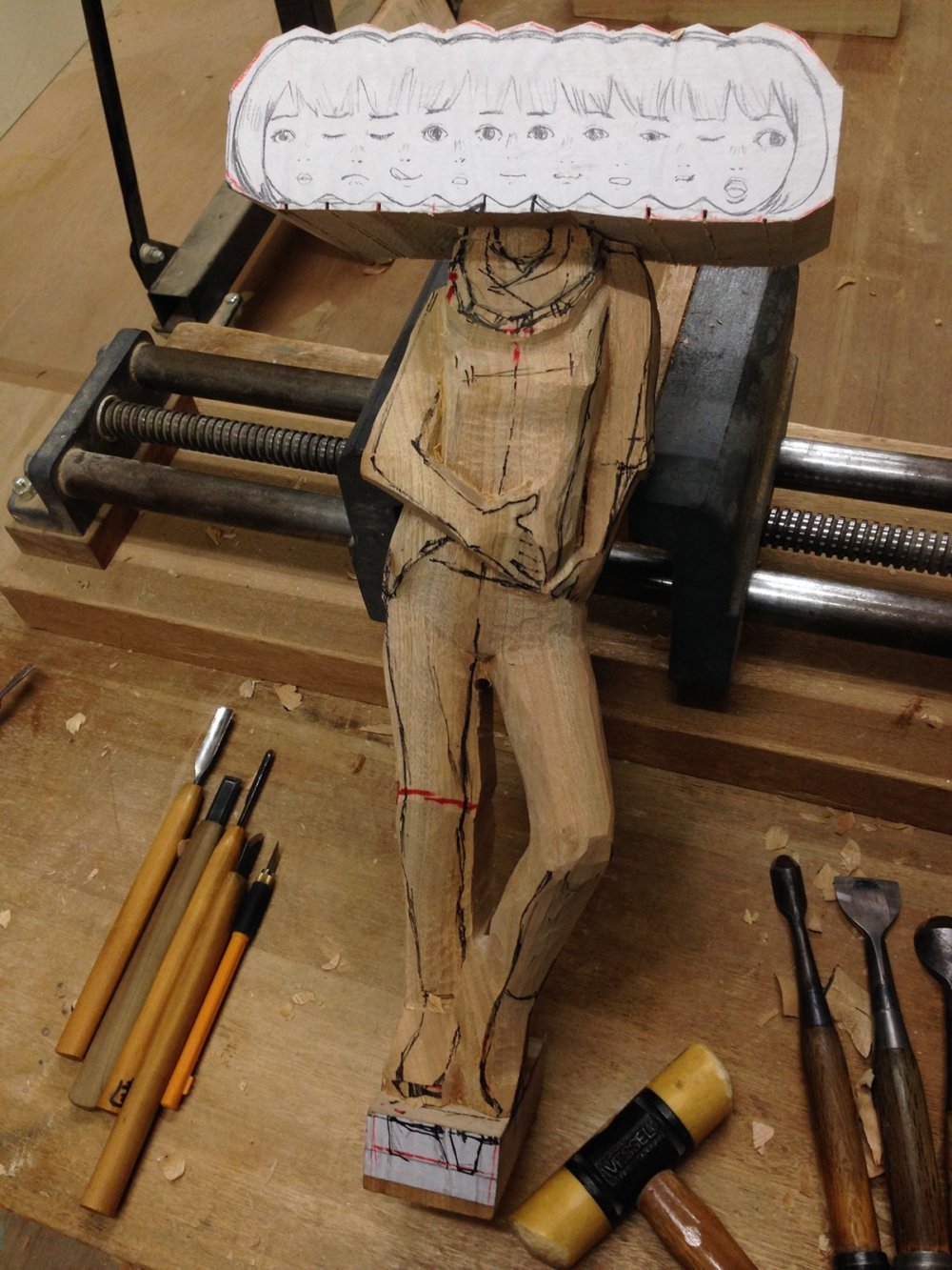 Surreal Figurative Wood Sculptures By Yoshitoshi Kanemaki 22