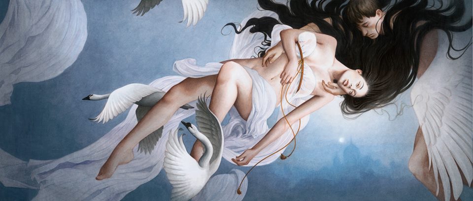 Surrealist Acrylic On Paper Paintings Of Pensive Women By Tran Nguyen 2