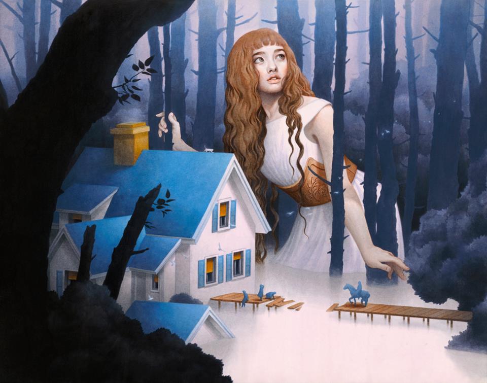 Surrealist Acrylic On Paper Paintings Of Pensive Women By Tran Nguyen 3