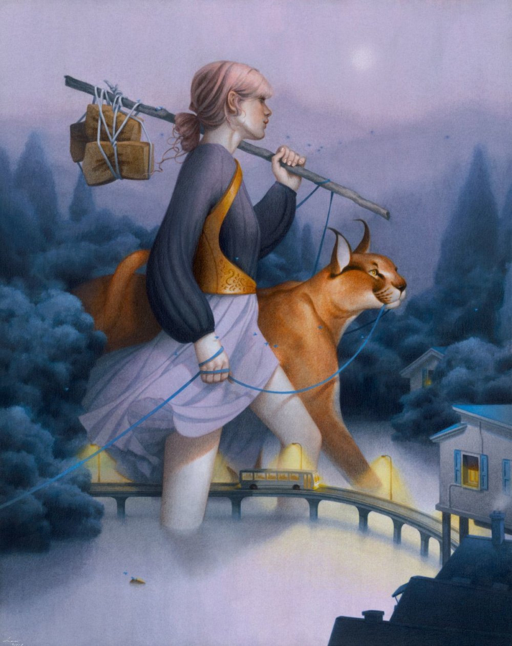 Surrealist Acrylic On Paper Paintings Of Pensive Women By Tran Nguyen 6