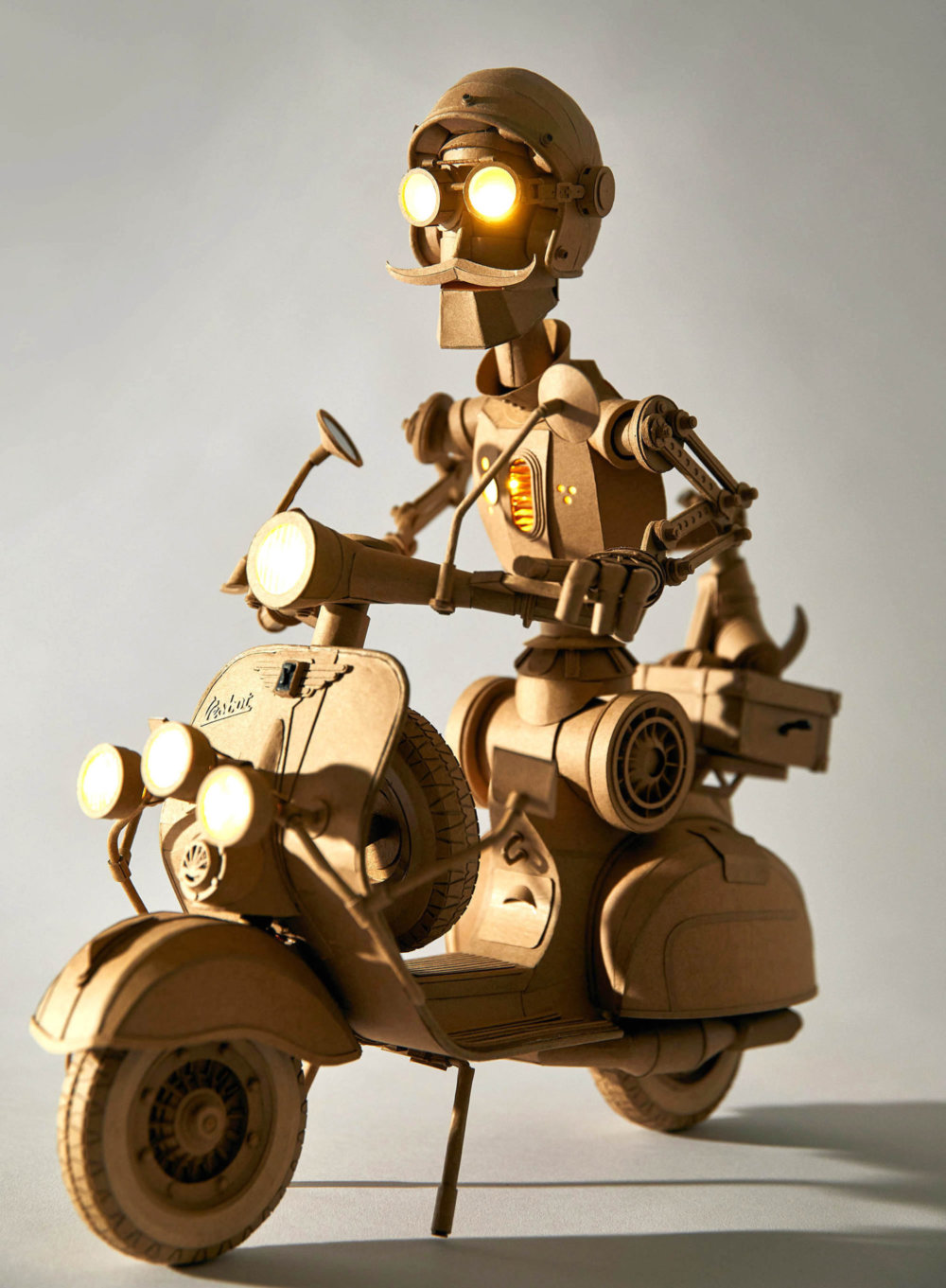 Amazingly Intricate Robot Cardboard Sculptures By Greg Olijnyk 11