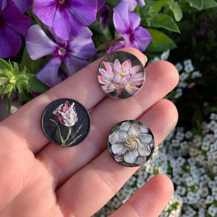 Artist Bryanna Marie Uses Coins As Canvasses For Tiny Paintings 10