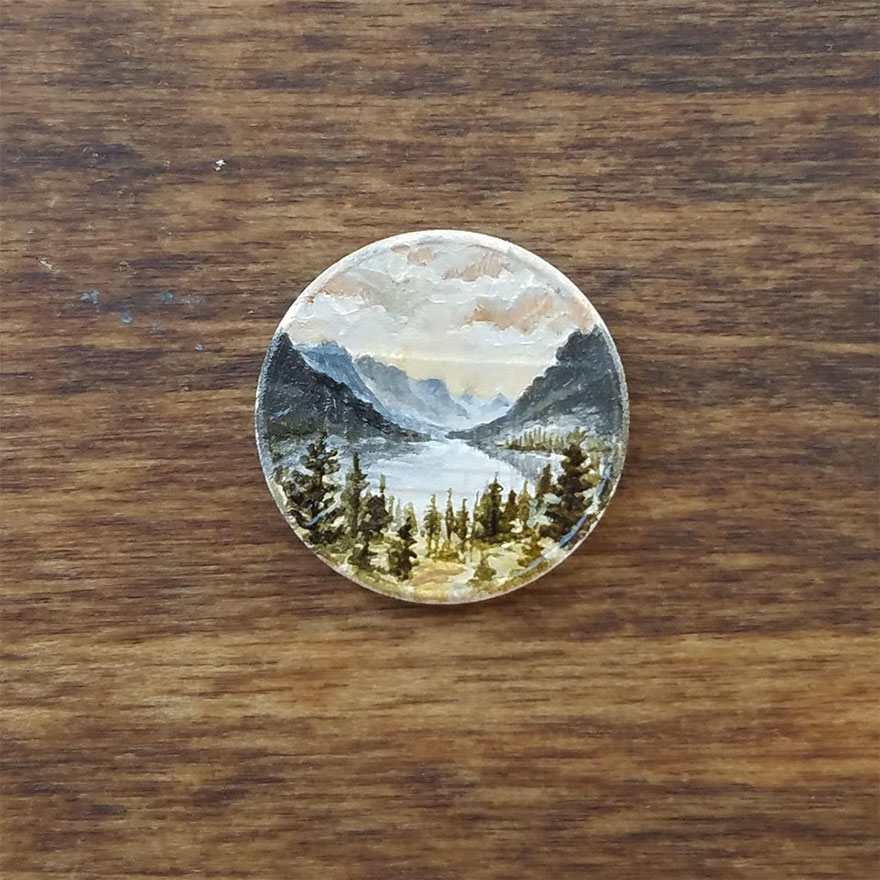 Artist Bryanna Marie Uses Coins As Canvasses For Tiny Paintings 3