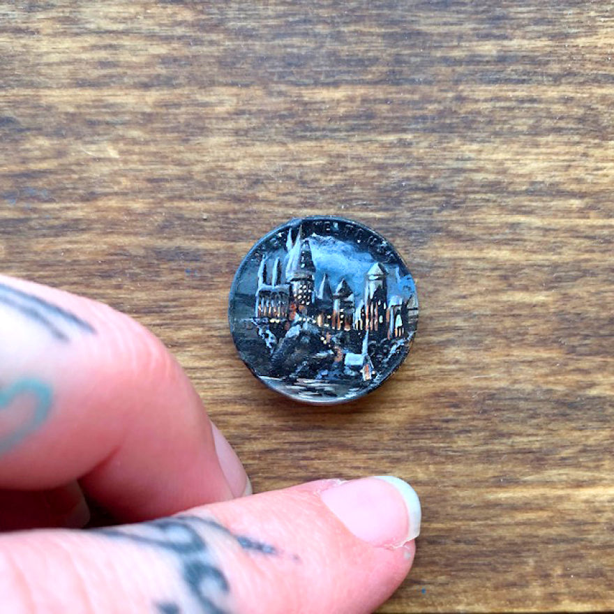 Artist Bryanna Marie Uses Coins As Canvasses For Tiny Paintings 8
