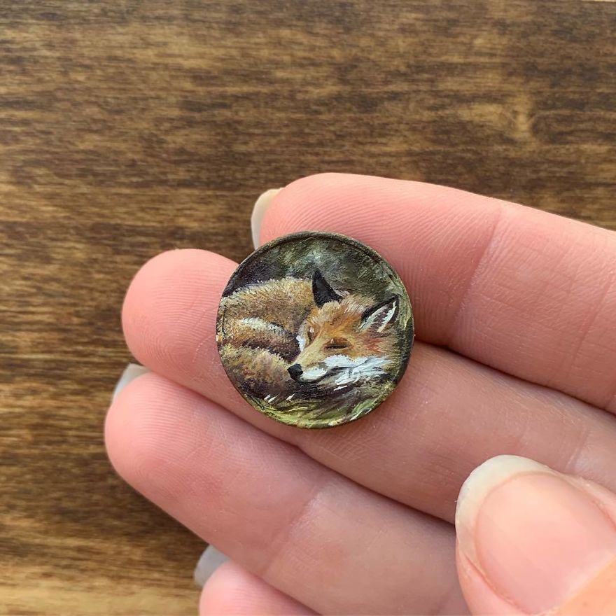 Artist Bryanna Marie Uses Coins As Canvasses For Tiny Paintings 9