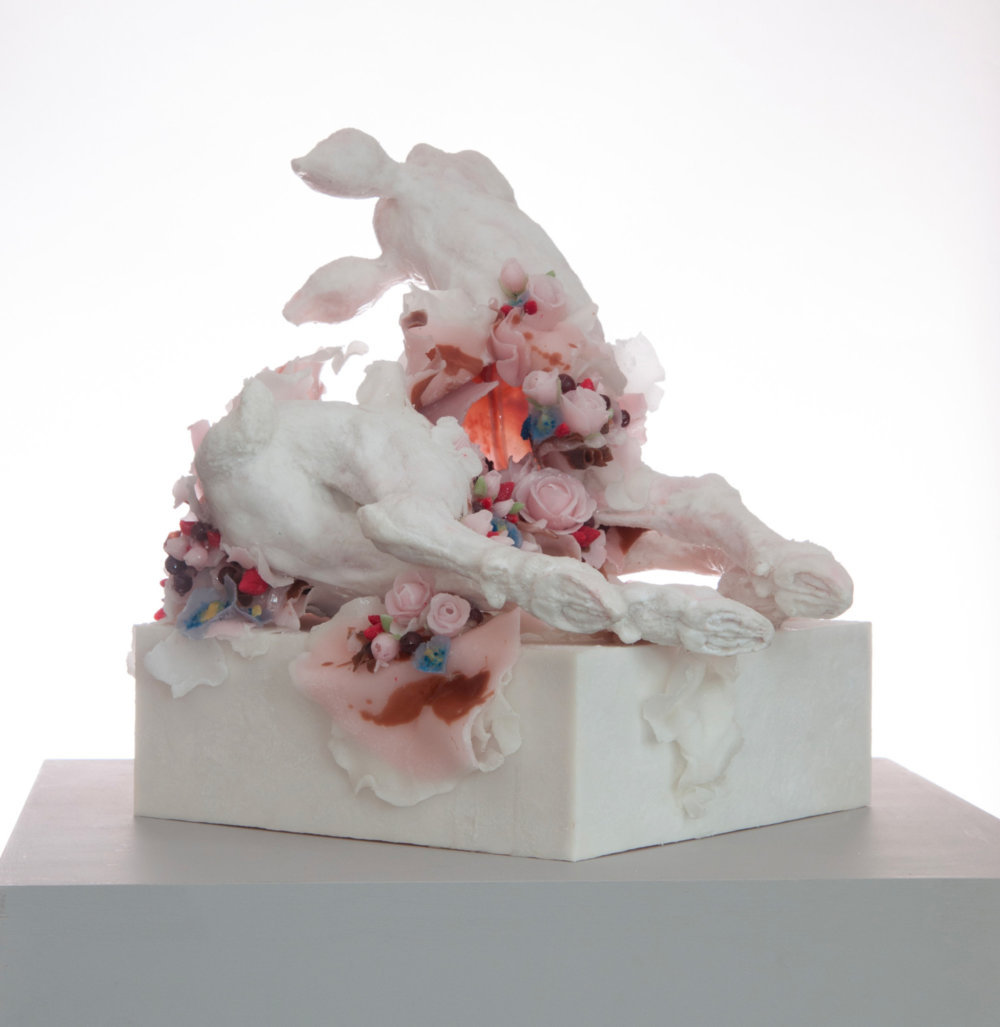Beautifully Grotesque Disquieting Wax Sculptures Flower Decorated By Rebecca Stevenson 6