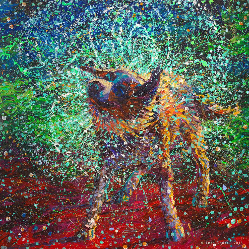 Colorful impressionistic oil paintings painted entirely with the fingers by Iris Scott 10