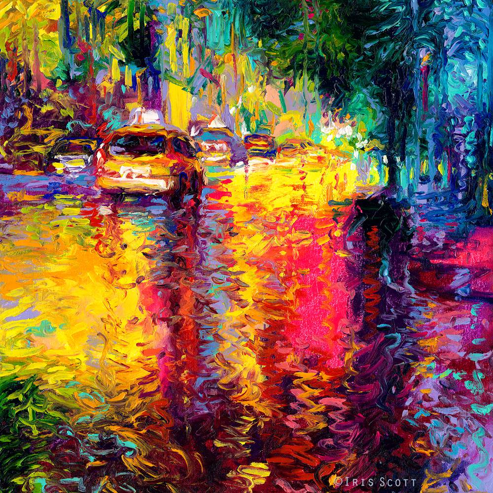 Colorful impressionistic oil paintings painted entirely with the fingers by Iris Scott 14